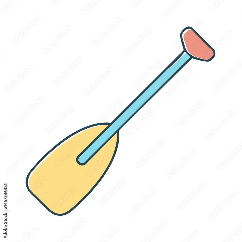 Illustration of a paddle for kayaking canoeing rafting boating water sports and recreation Illustration of a paddle for kayaking canoeing rafting boating water sports and recreation