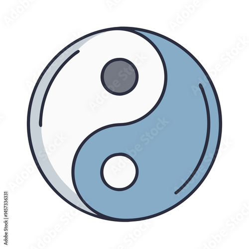 Yin yang vector illustration, balance concept, harmony symbol, duality sign, oriental philosophy art
