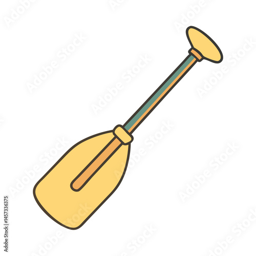 Kayak paddle vector illustration: kayaking equipment, boating gear, water sports, outdoor recreation