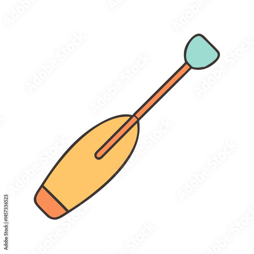 Isolated cartoon paddle for kayaking canoeing rafting vector illustration clip art design
