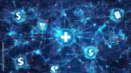 Wallpaper Mural Healthcare finance digital network medical costs and technology integration Torontodigital.ca