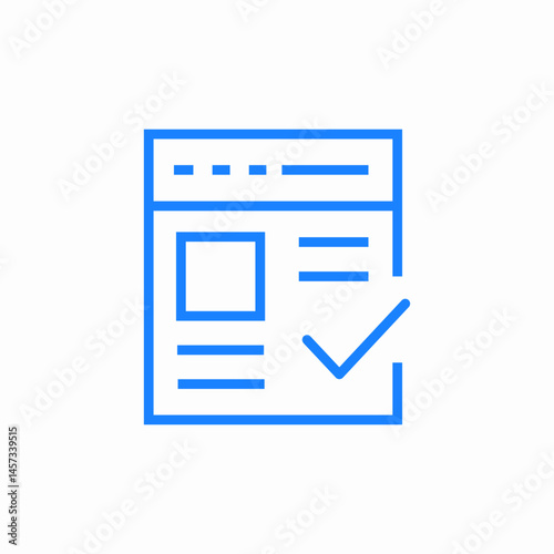 website check valid icon sign vector