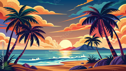 This isn’t just a tree—it’s a symbol of coastal life, of warm winds and wide skies.
A frame of fan palms against the sea tells a story of summer that never ends.
Your vector can convey the balance bet