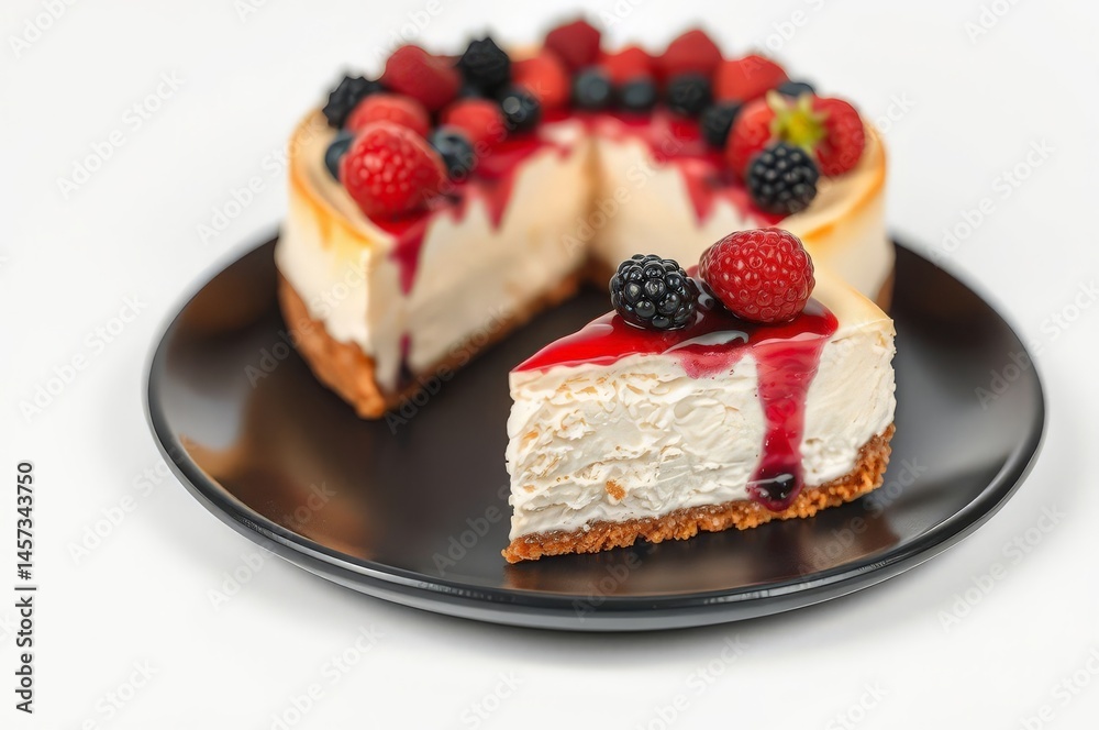 Macro Shot of Cheesecake Slice Macro Shot of Cheesecake Slice