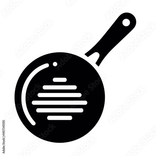 Frying pan vector icon on transparent background for cooking and kitchen essentials