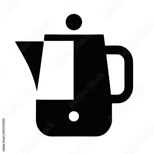 Coffee pot vector icon on transparent background for café, kitchen, and beverage service concepts