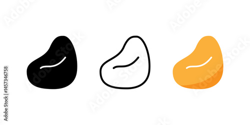 Beanbag icon. Relax concept. Interior furniture, seating, sleeping cozy chair symbol. Flat design. Vector illustration.
