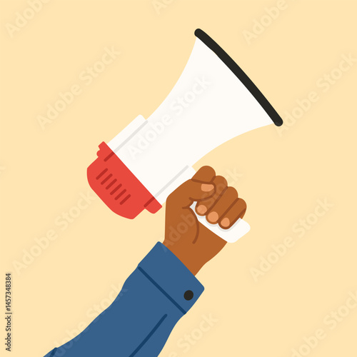 Hand Holding a Megaphone Illustration