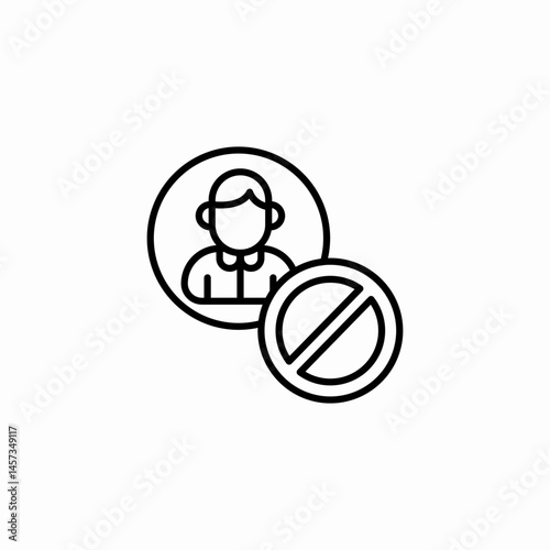 blocked person restriction icon sign vector