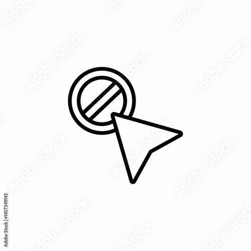 blocked cursor action icon sign vector