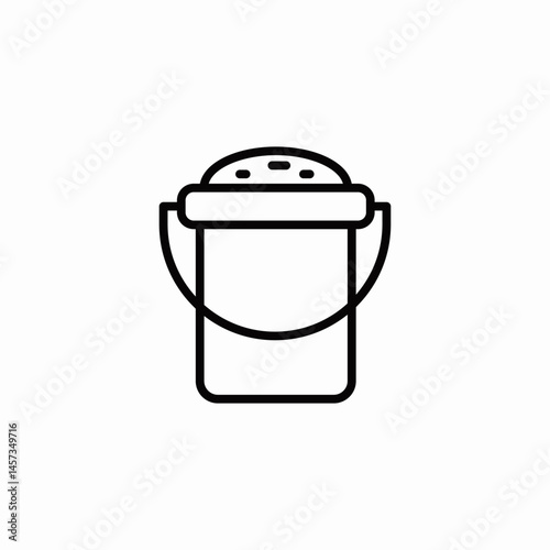 bucket cleaning container icon sign vector