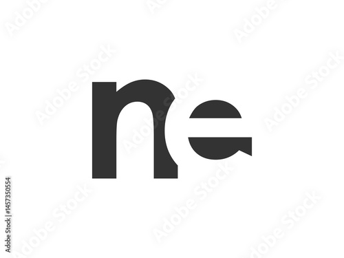 NE creative geometric initial based modern and minimal logo. Letter n e trendy fonts.