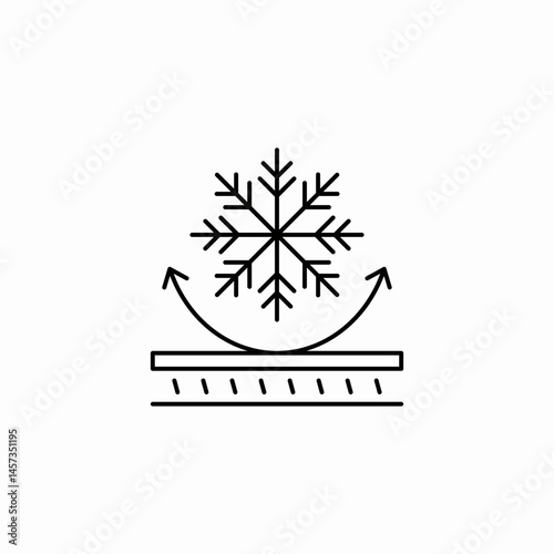 cold resistant fabric icon sign vector