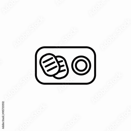 cookie snack plate icon sign vector