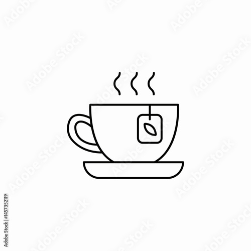 cup tea hot icon sign vector