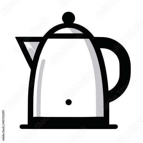 Coffee pot vector icon on transparent background for café, kitchen, and beverage service concepts