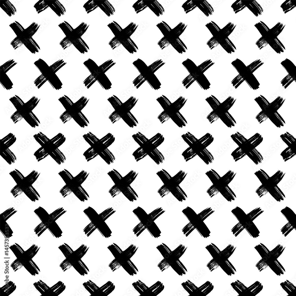 Obraz premium Seamless pattern with hand drawn cross symbols