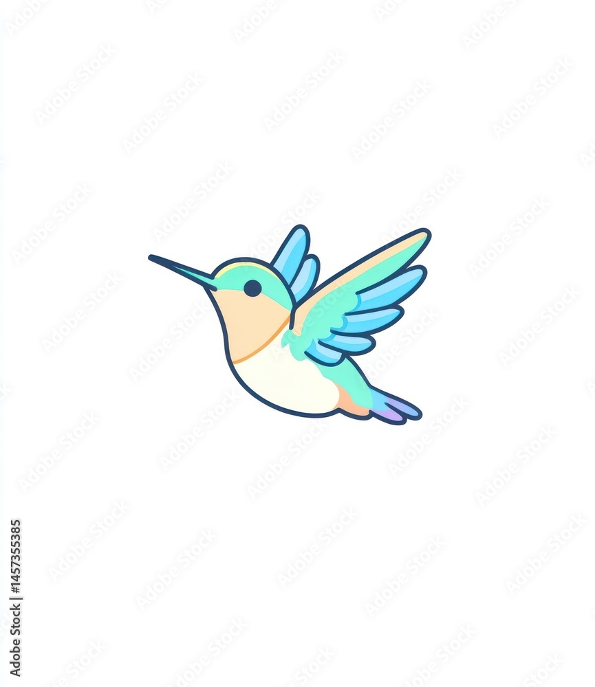 Obraz premium Cute hummingbird illustration