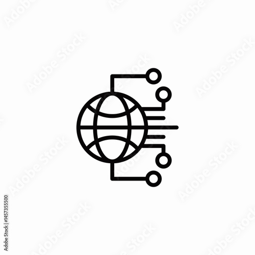 global technology connection icon sign vector