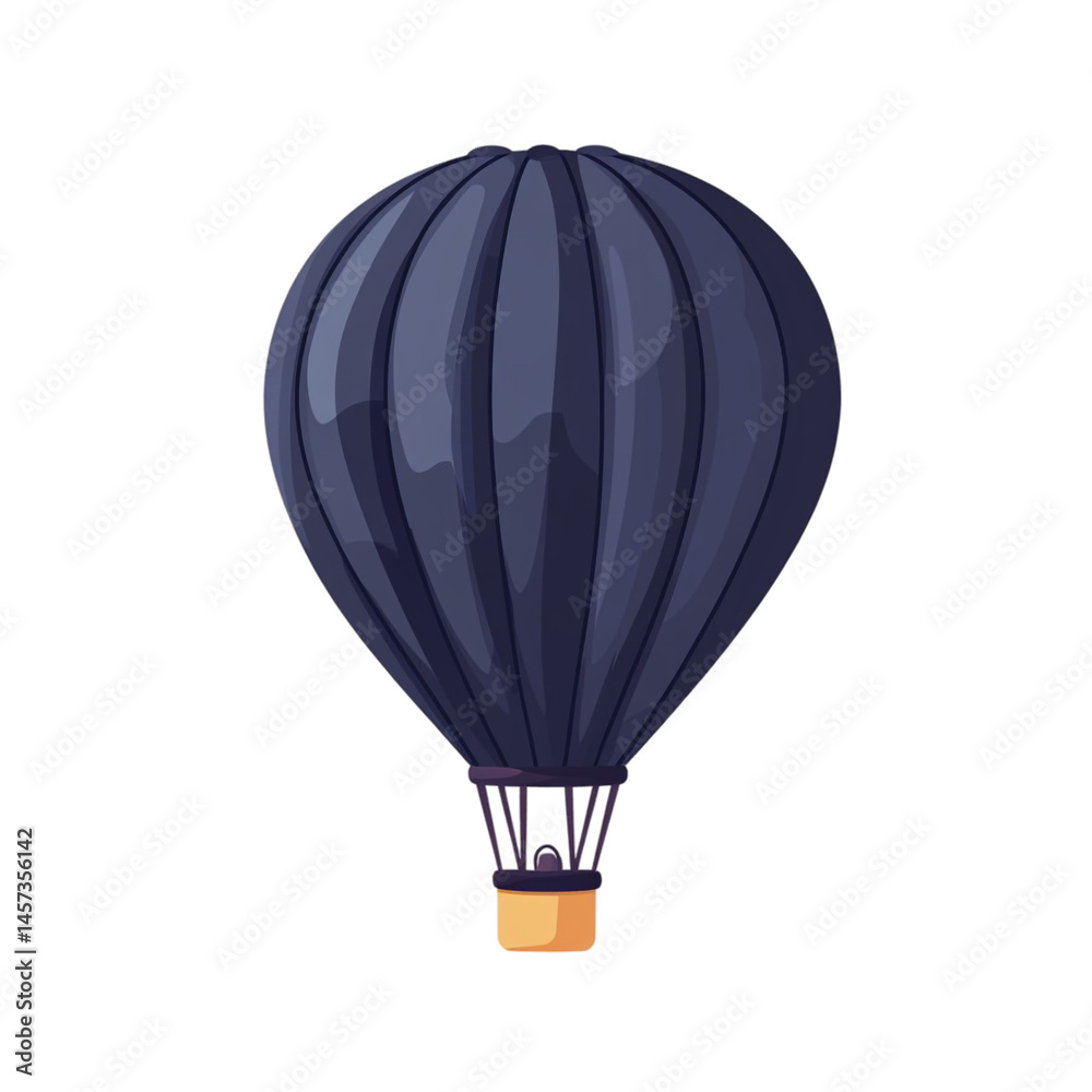 Obraz premium Dark blue hot air balloon floating in the air a symbol of adventure and travel