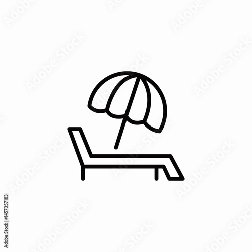 lounge chair umbrella icon sign vector