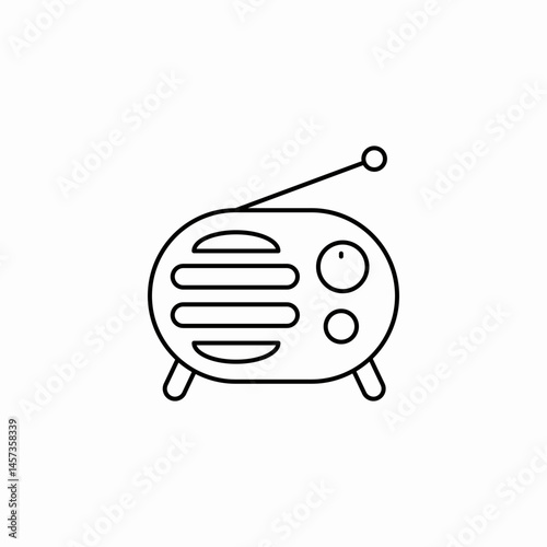 old radio anthene icon sign vector