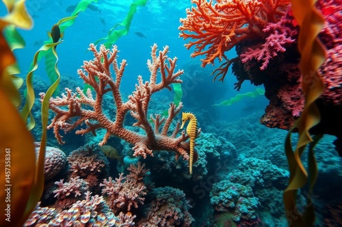 Obraz na płótnie Vibrant Underwater Coral Scene w salonie