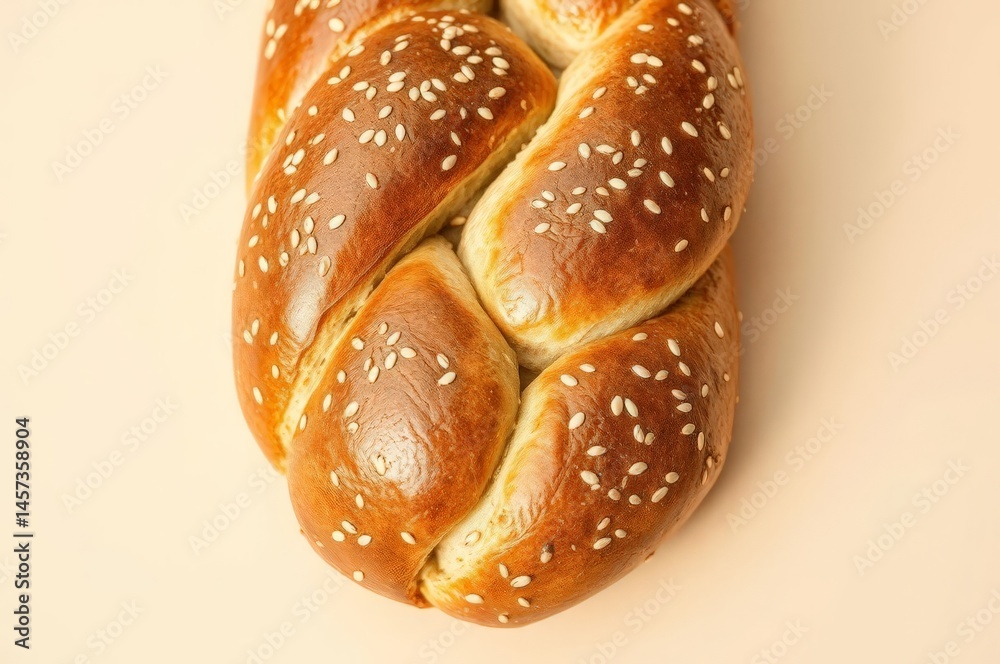 Braided Challah Bread Close-Up