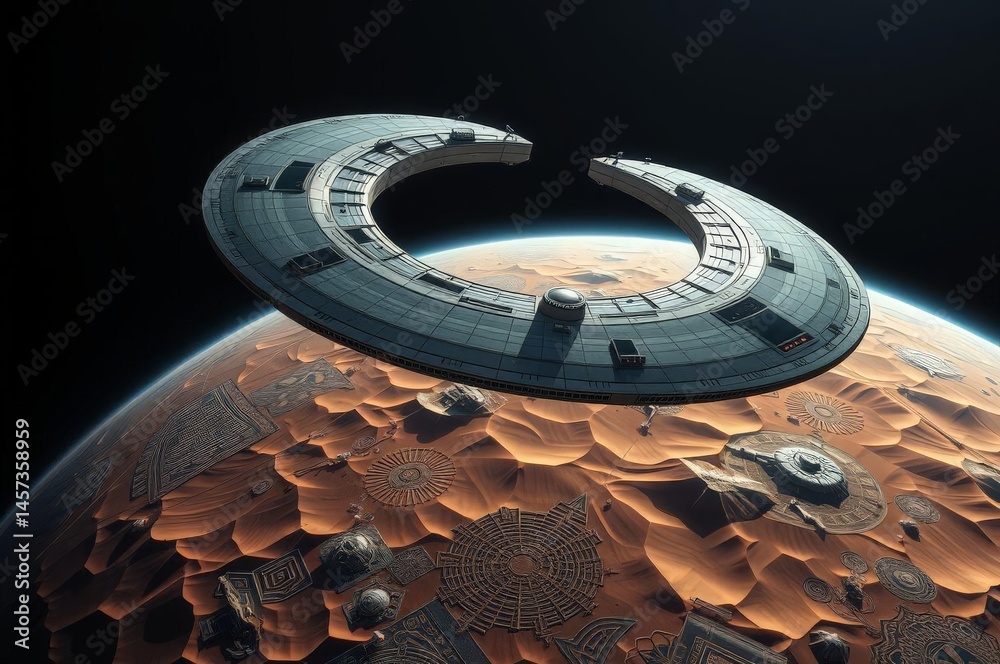 Futuristic Crescent Moon Weather Station