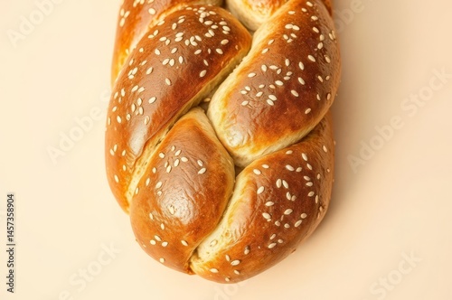 Braided Challah Bread Close-Up
