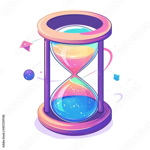 Colorful hourglass cosmic design time space galaxy art
