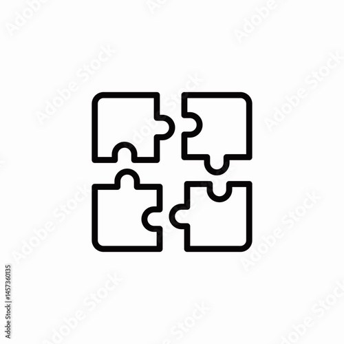 puzzle pieces connection icon sign vector