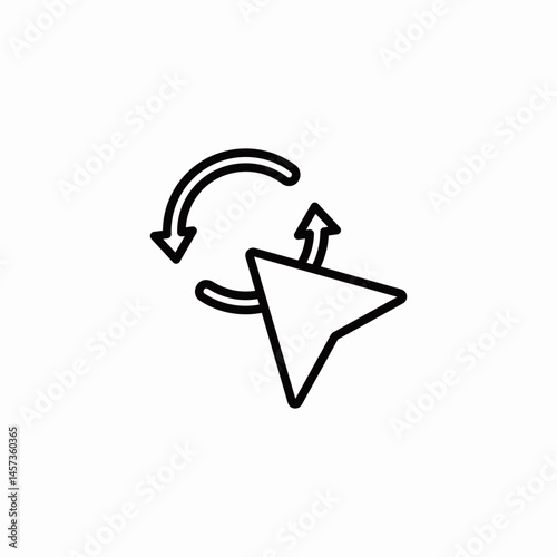 rotate pointer direction icon sign vector