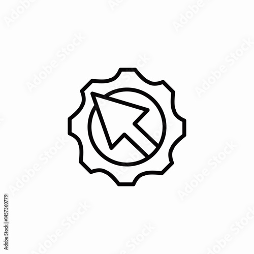 settings cursor control icon sign vector