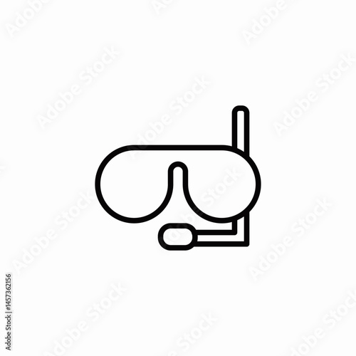 snorkel diving underwater icon sign vector