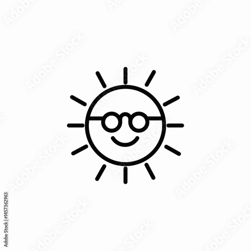 sun smiling icon sign vector