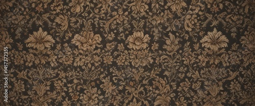Intricate floral damask, classic wallpaper design, rich texture, damask,  vine,  decorative
