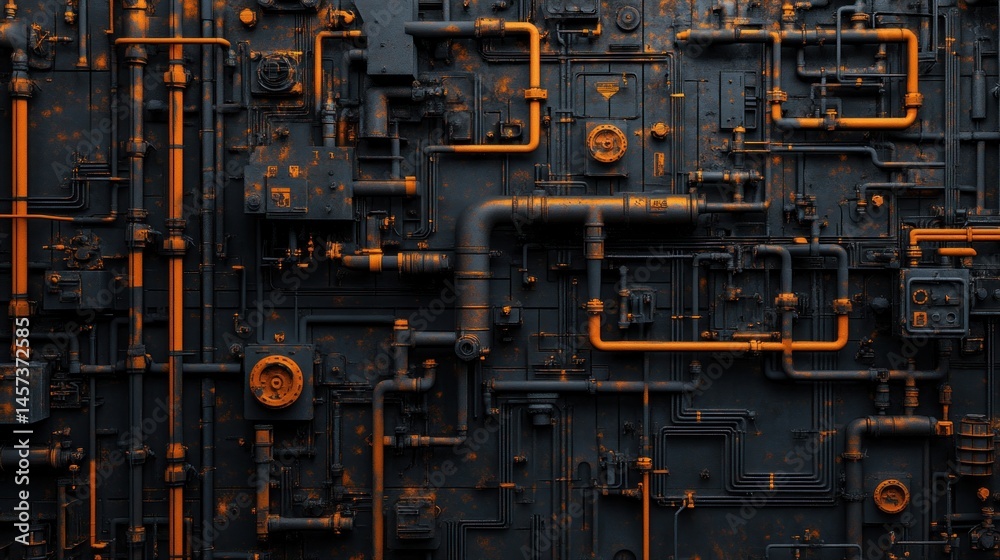 Industrial pipes and valves network Industrial pipes and valves network