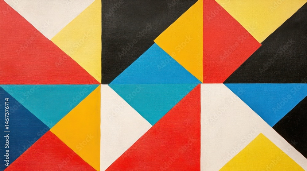 Colorful geometric abstract painting with triangles Colorful geometric abstract painting with triangles