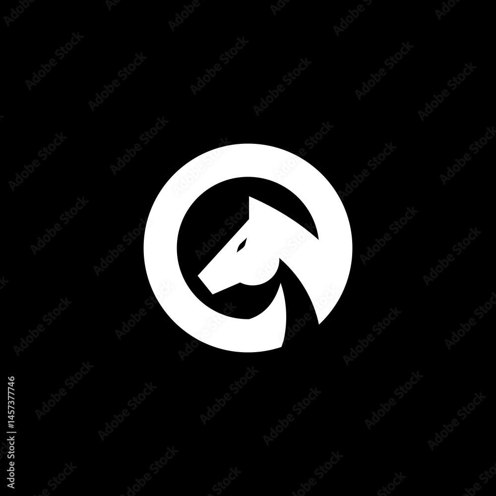 letter O horse logo letter O horse logo