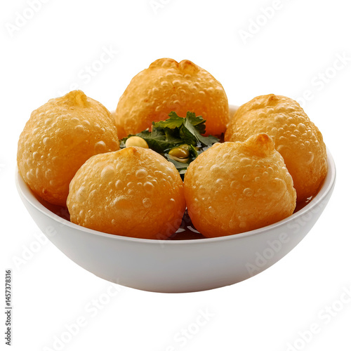 Pani Puri or Fuska isolated on a white background
