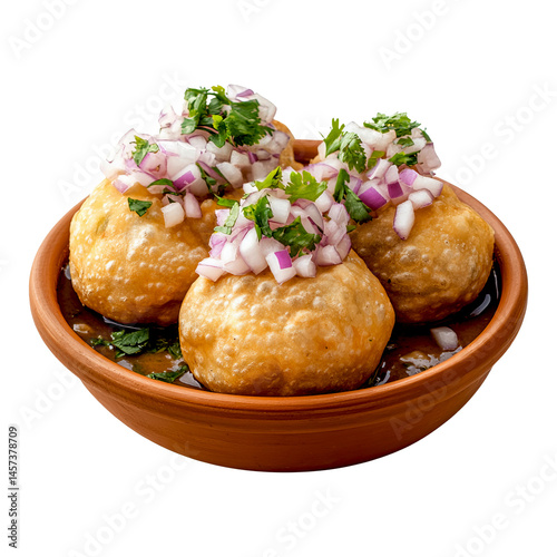 Pani Puri or Fuska isolated on a white background
