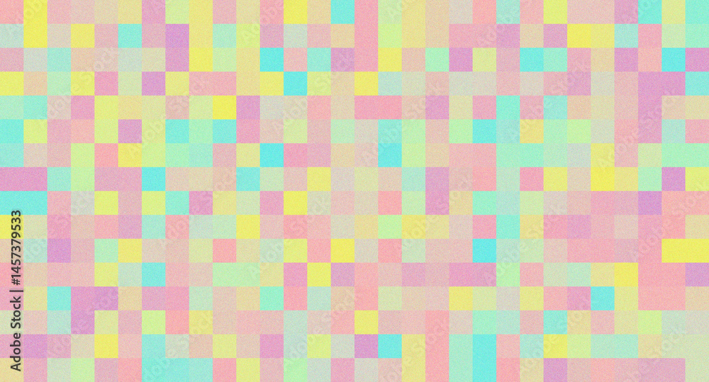 Pixelated pastel grid with a soft noise grainy texture and colorful abstract square layout Pixelated pastel grid with a soft noise grainy texture and colorful abstract square layout