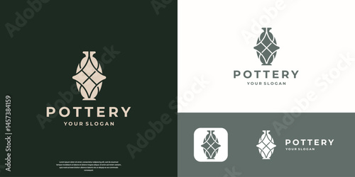 Creative Clay ceramics logo design vector inspiration.