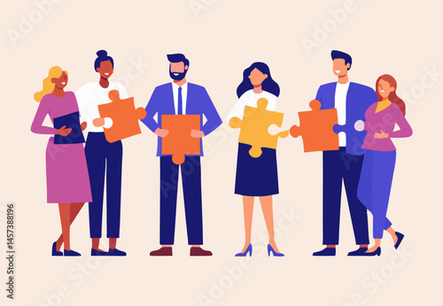 Teamwork Puzzle Pieces Collaboration Business
