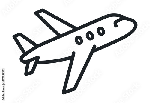 Airplane icons set – airplane, travel, flight, aircraft, jet, aviation, transport, blue, minimalist, line art. Vector icons set