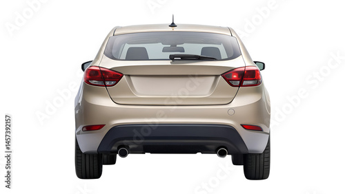 car with back view isolated on transparent white background, clipping path