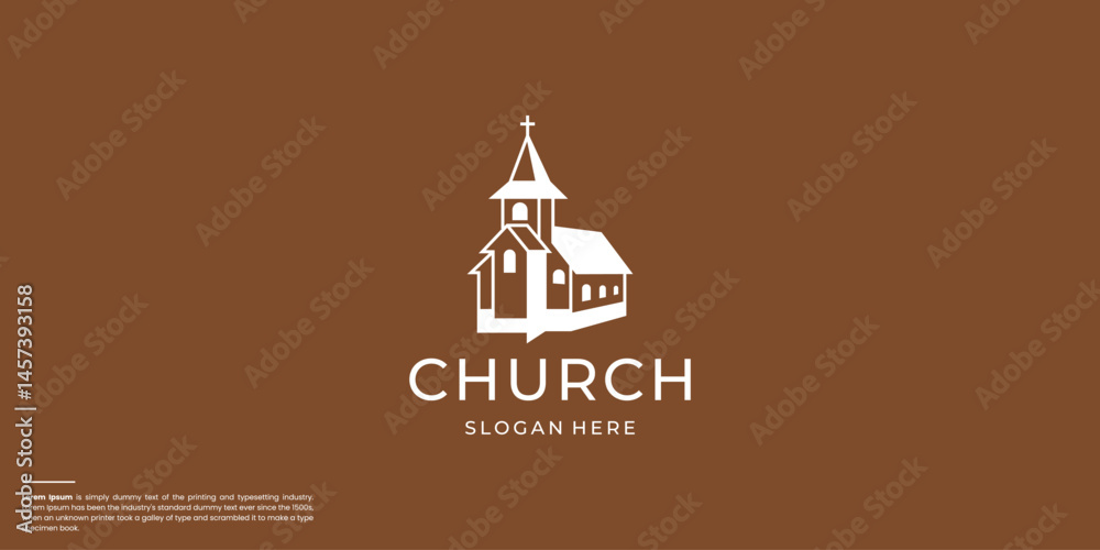 Church logo sign modern vector graphic abstract design.