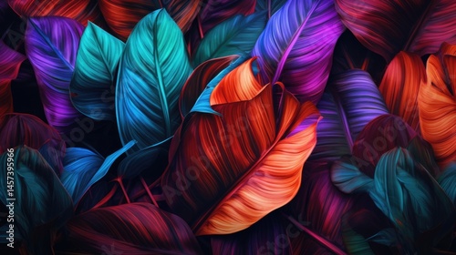 Wallpaper Mural tropic leaves background Torontodigital.ca