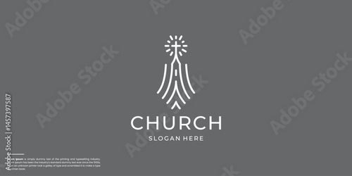 minimalist line church logo design inspiration.
